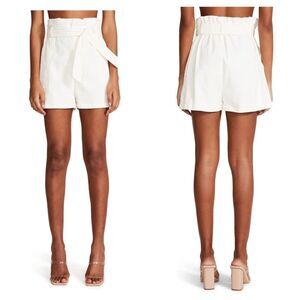 Steve Madden BB Dakota White Seaside Paperbag High Waisted Bermuda Shorts Small